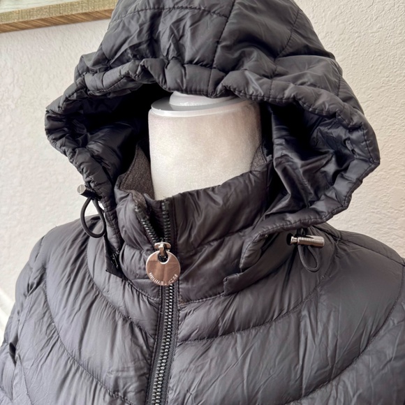 Michael Kors Hooded Packable Long Puffer Coat Black Women's Size XS - Picture 2 of 16
